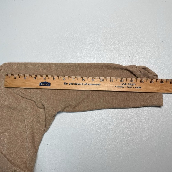 Reformation Janice Knit Crop Cardigan M Button Up 3/4 Sleeve Tan Orange - Picture 5 of 7